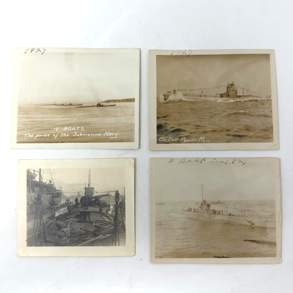 Lot of 4 Vintage 1927 U.S. Navy V-Boats Real Photo Postcards Snapshots